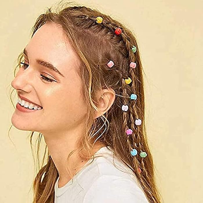 MLOLM 100 Mini Claw Hair Clips Rainbow Mini Hair Clip Tiny Plastic Plastic Hair Claws Hair Braids Maker Beads Head wear Hair Accessories for Kids Girls Women - Image 2